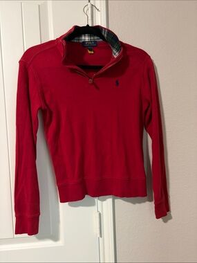 Polo by Ralph Lauren Red Quarter-Zip Pullover Sweater